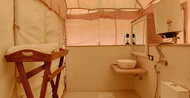 Luxury AC Tent Bathroom